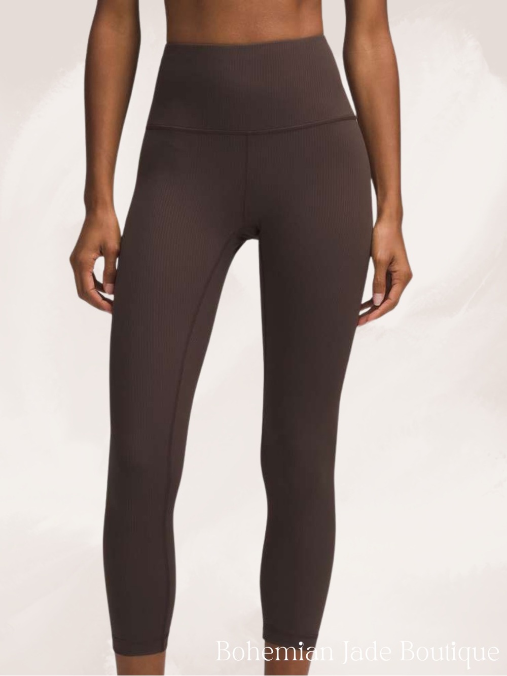 Lululemon Wunder Train Ribbed High-Rise Crop 23” Leggings NWT Size 10 Espresso